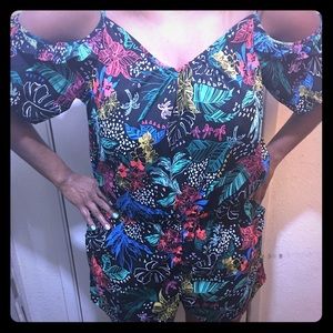 Tropical flower romper